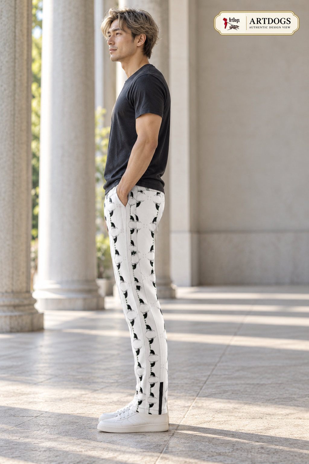 Jezebel’s Tongue Men’s Tracksuit Trousers — Authentic Design View — right profile