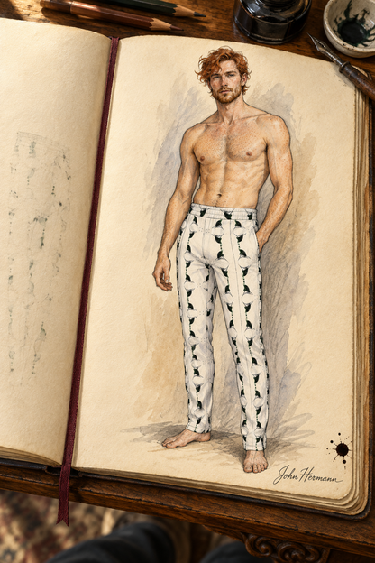 Jezebel’s Tongue Men’s Tracksuit Trousers — Designer Handbook — full front