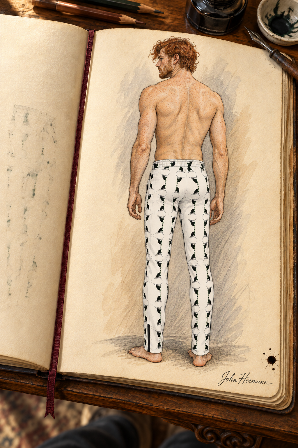 Jezebel’s Tongue Men’s Tracksuit Trousers — Designer Handbook — full back
