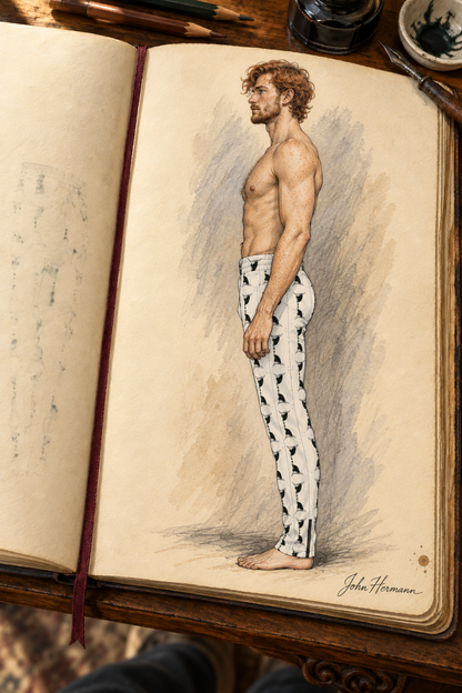 Jezebel’s Tongue Men’s Tracksuit Trousers — Designer Handbook — right profile