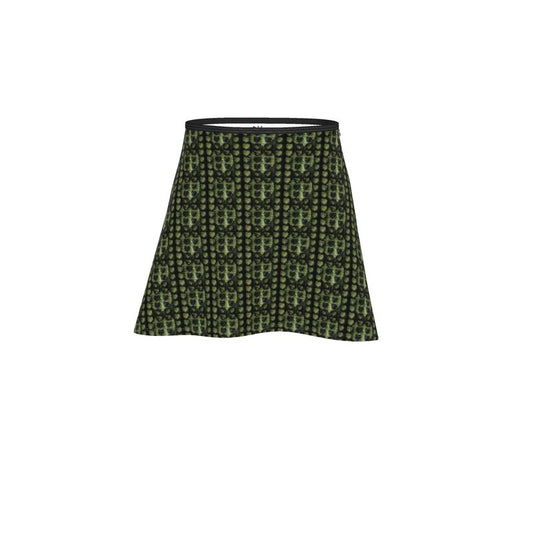 Leaves Above-the-Knee Short Flared Skirt