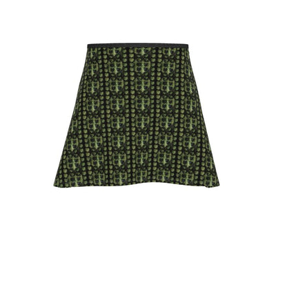 Leaves Above-the-Knee Short Flared Skirt