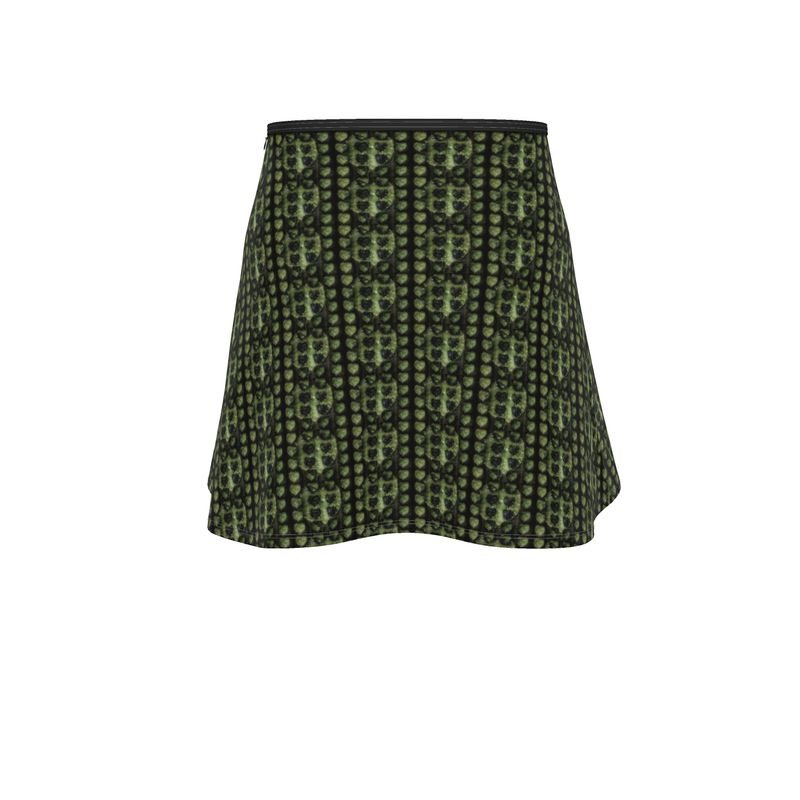 Leaves Above-the-Knee Short Flared Skirt