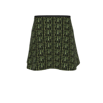 Leaves Above-the-Knee Short Flared Skirt