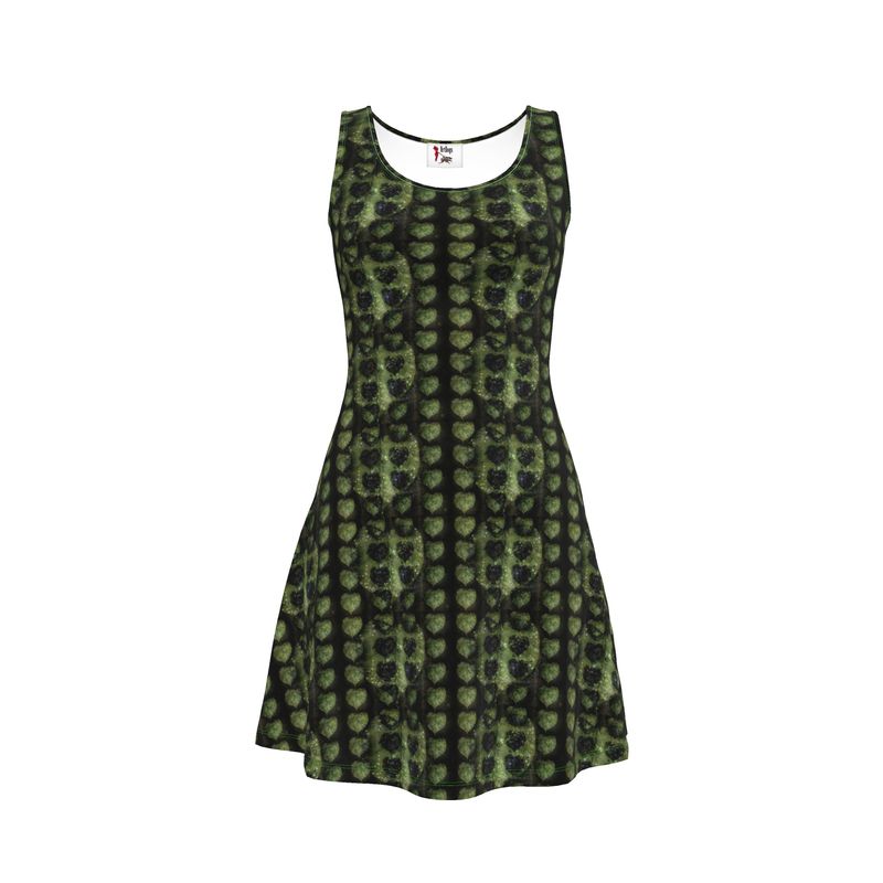 Leaves Above-the-Knee Short Skater Dress