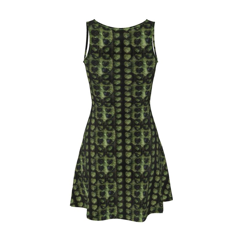 Leaves Above-the-Knee Short Skater Dress