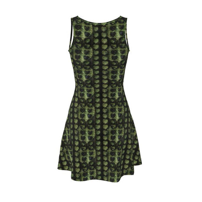 Leaves Above-the-Knee Short Skater Dress