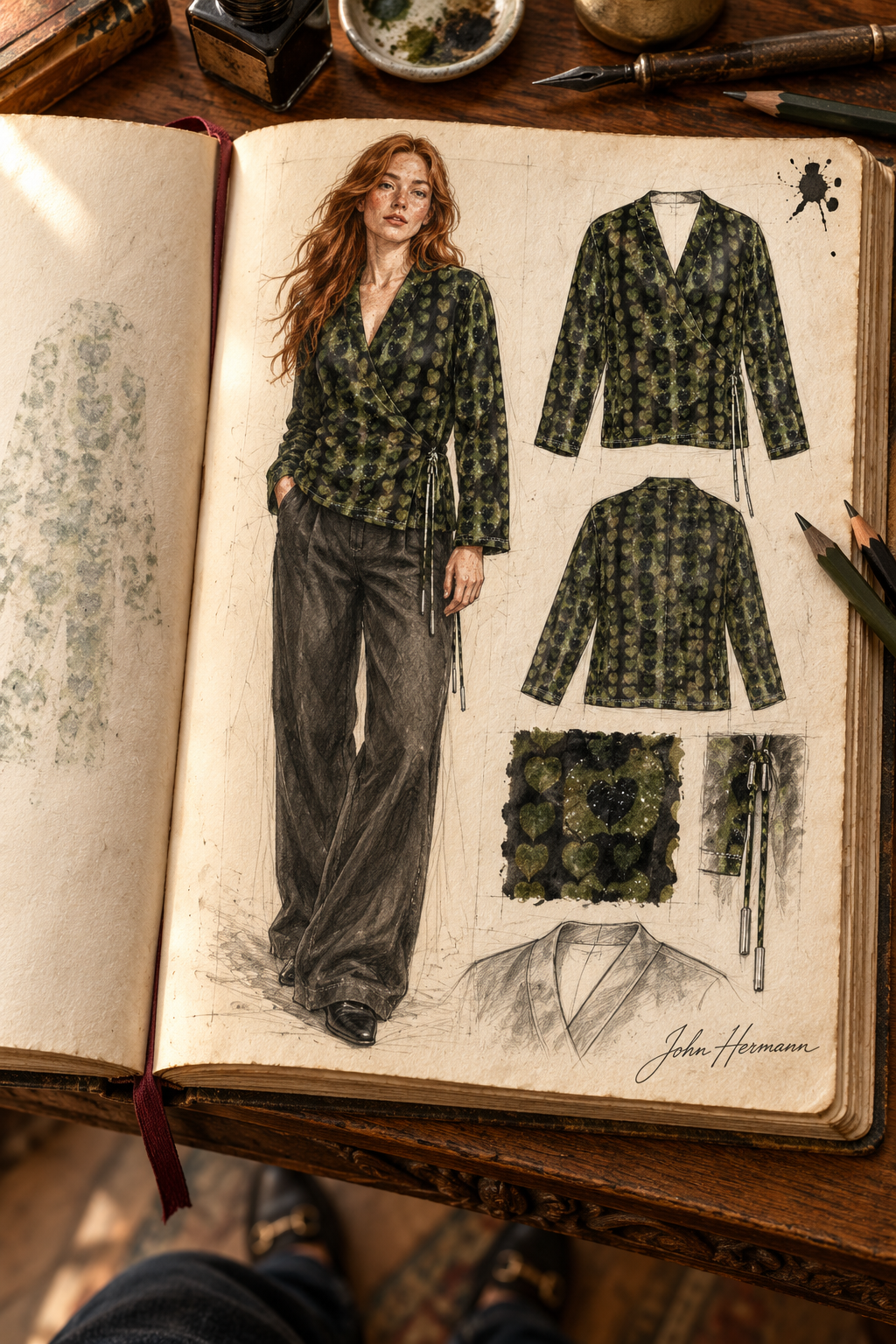 Leaves Wrap Blazer — H01 Handbook Full front