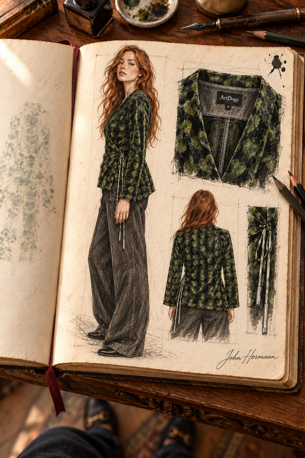 Leaves Wrap Blazer — H07 Handbook First full profile