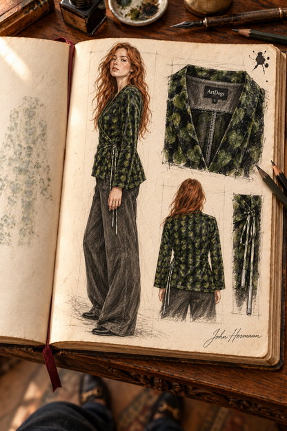 Leaves Wrap Blazer — H07 Handbook First full profile