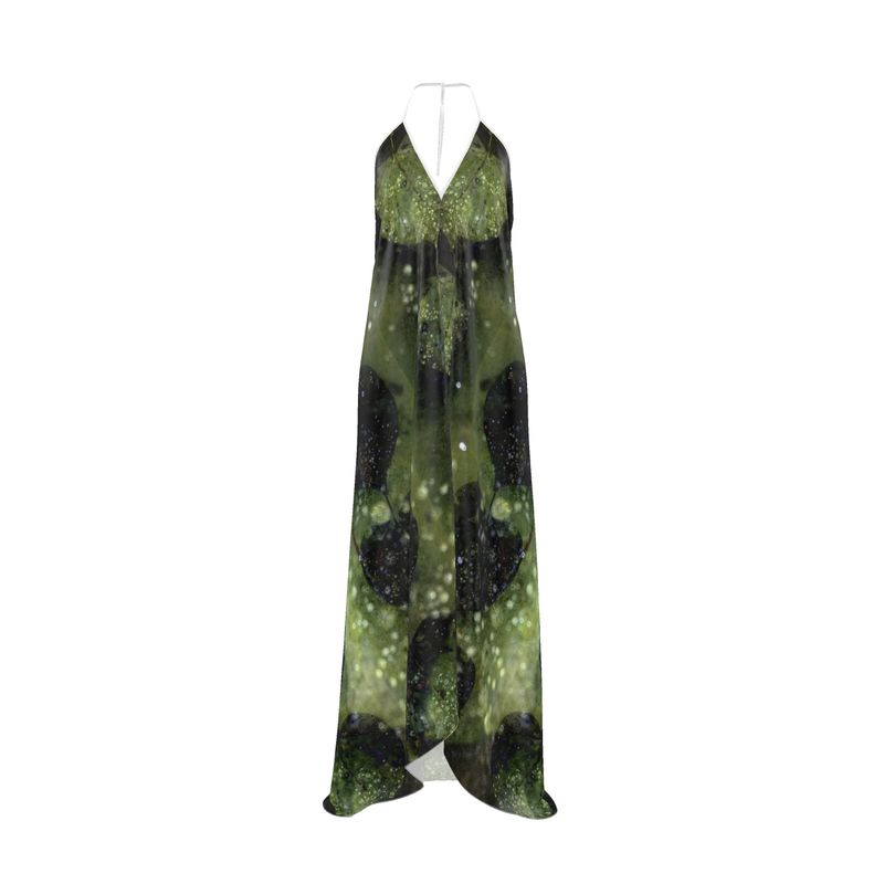 Leaves Halterneck backless dress