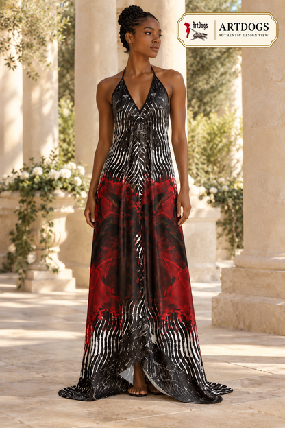 Rose of Pain and Joy Halterneck backless dress — Authentic front