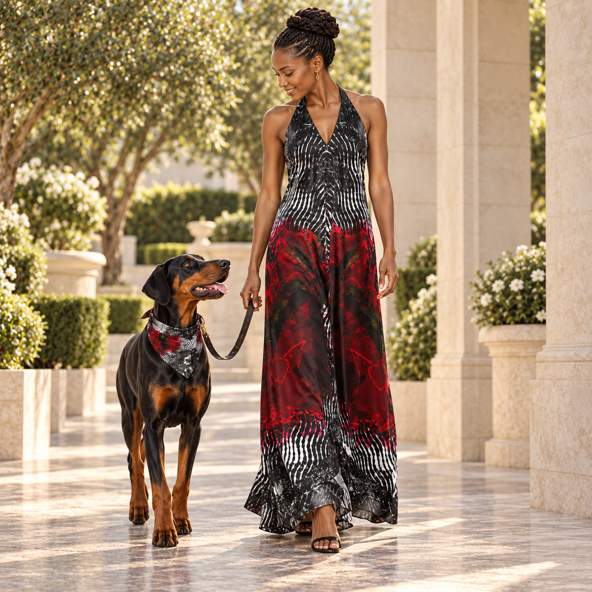 Rose of Pain and Joy Halterneck backless dress — Fashion owner-and-dog