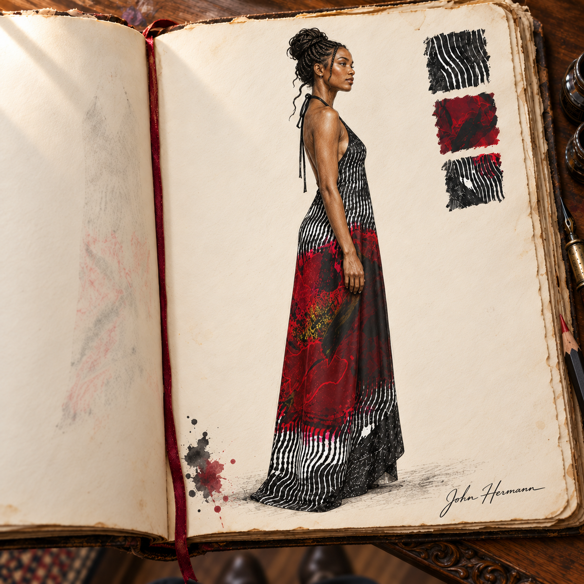 Rose of Pain and Joy Halterneck backless dress — Handbook right