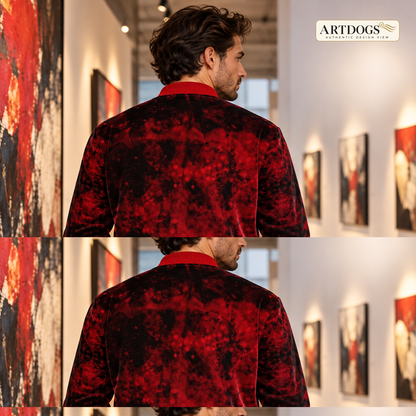 Love's Passion Men's Bomber Jacket Marble Velvet back Authentic Design View