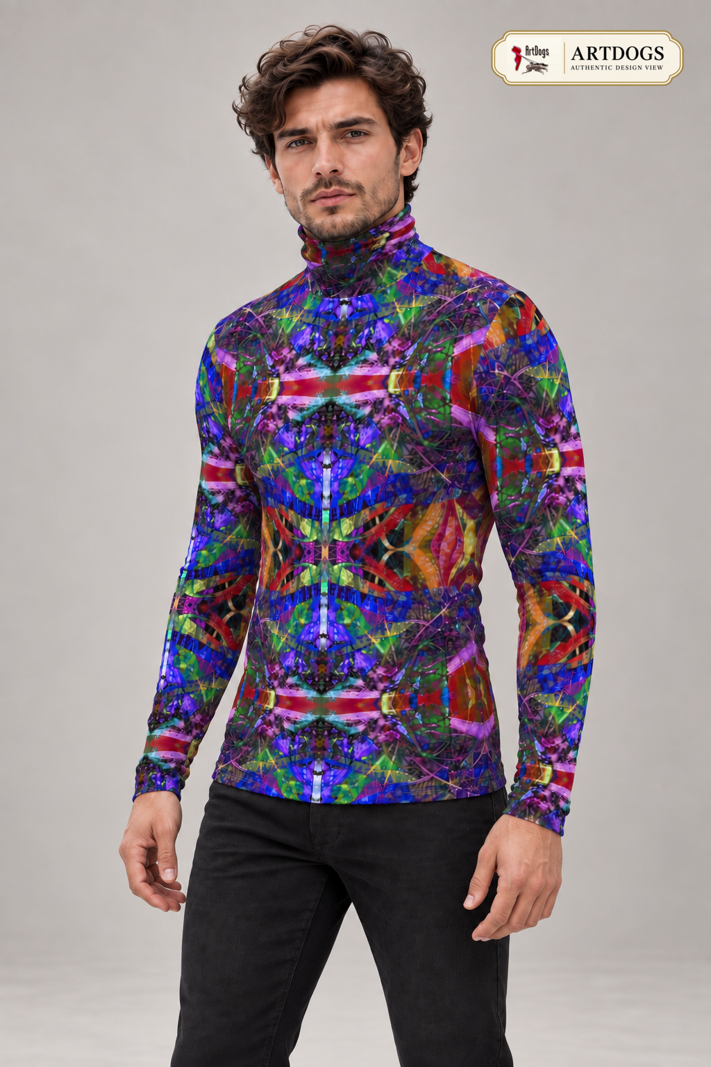 ArtDogs Metroid Prime mens slim fit roll neck — authentic A02-alternate-front
