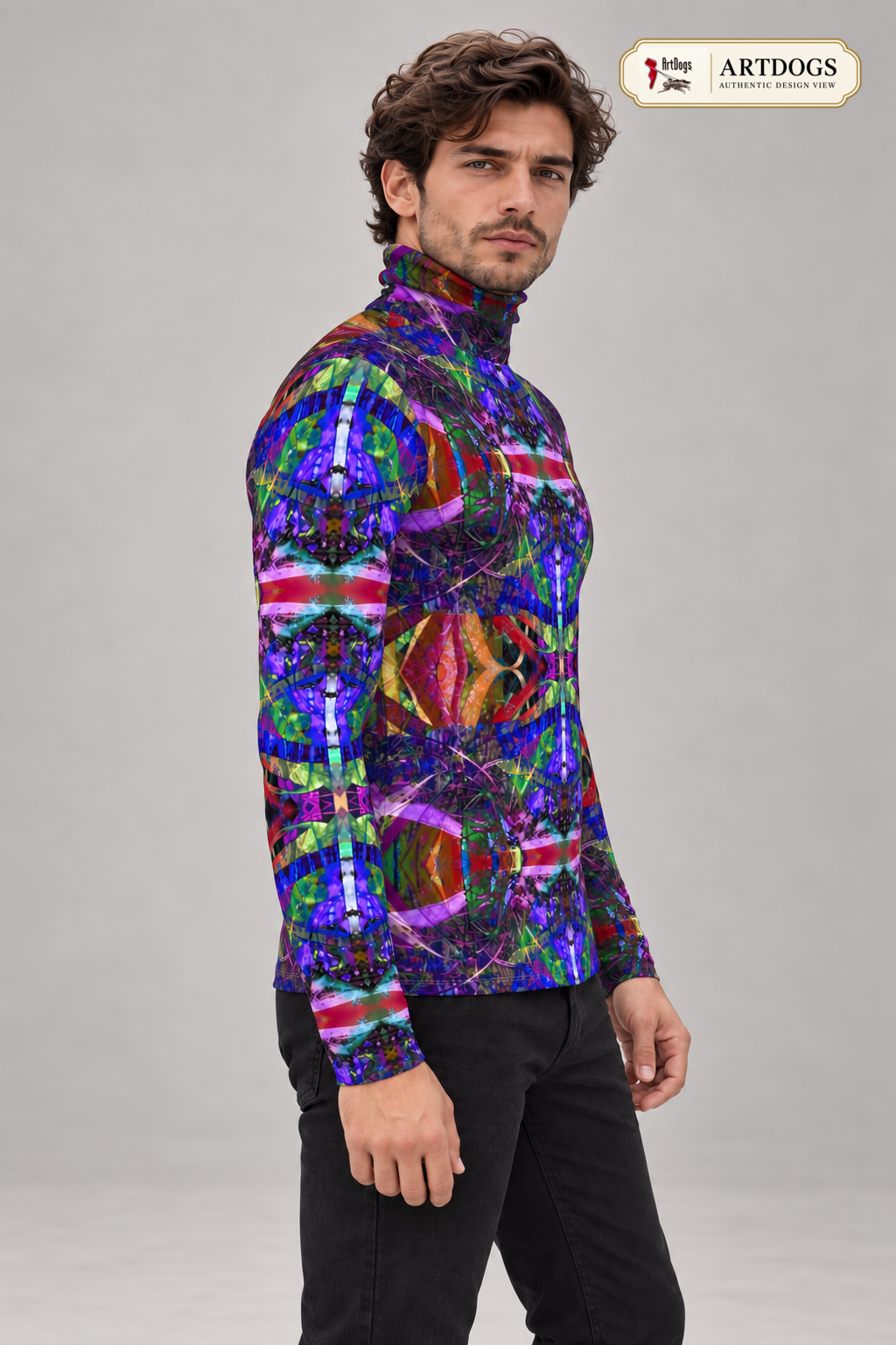 ArtDogs Metroid Prime mens slim fit roll neck — authentic A05-right