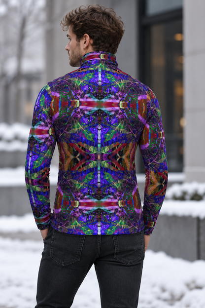 ArtDogs Metroid Prime mens slim fit roll neck — fashion F02-back-winter