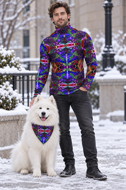 ArtDogs Metroid Prime mens slim fit roll neck — fashion F03-samoyed-companion