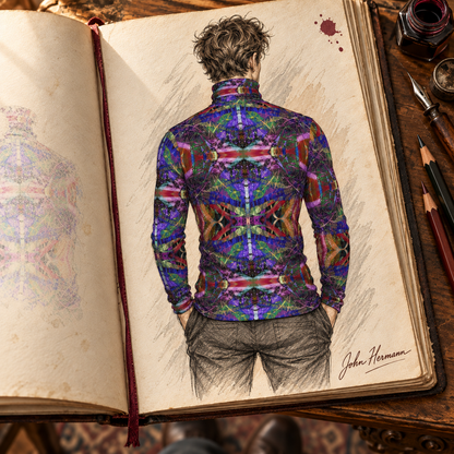 ArtDogs Metroid Prime mens slim fit roll neck — handbook H04-back