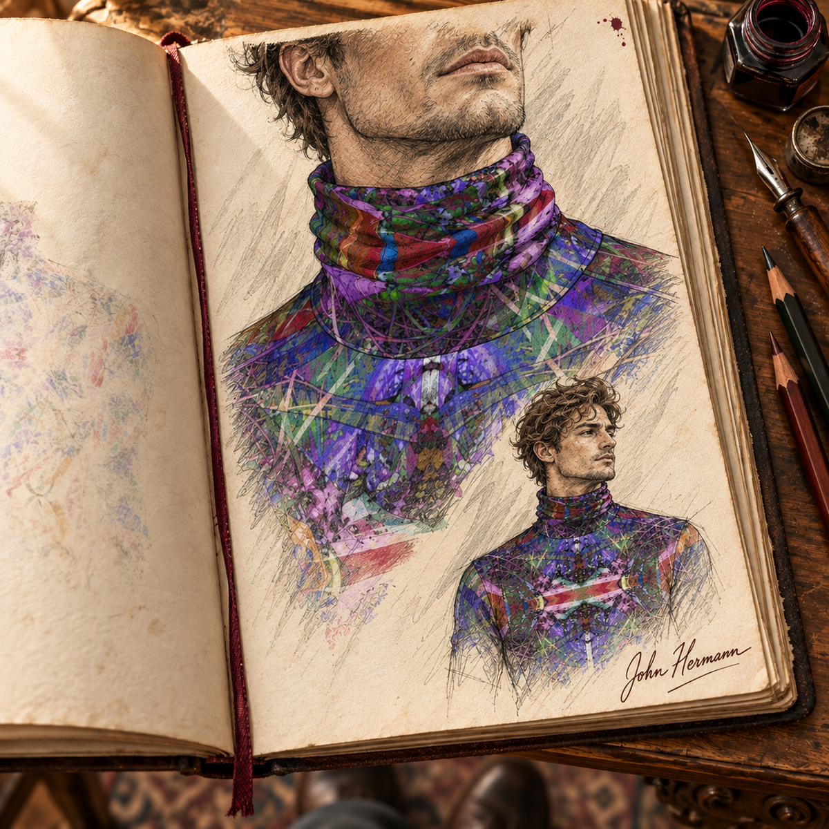 ArtDogs Metroid Prime mens slim fit roll neck — handbook H06-collar-detail