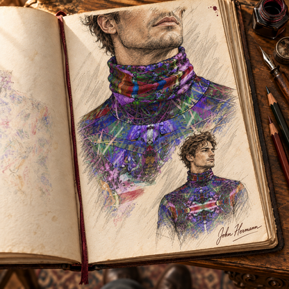 ArtDogs Metroid Prime mens slim fit roll neck — handbook H06-collar-detail