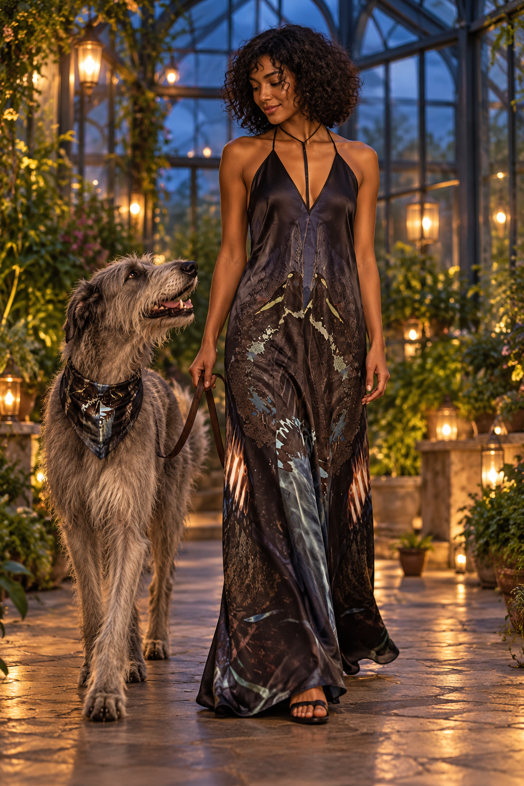 Peacock Feathers Halterneck backless dress — Fashion owner-and-dog
