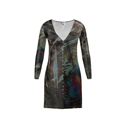 Peacock Ladies Above-the-knee Short Cardigan Mini Dress
