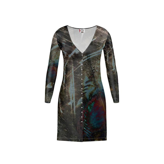 Peacock Ladies Above-the-knee Short Cardigan Mini Dress
