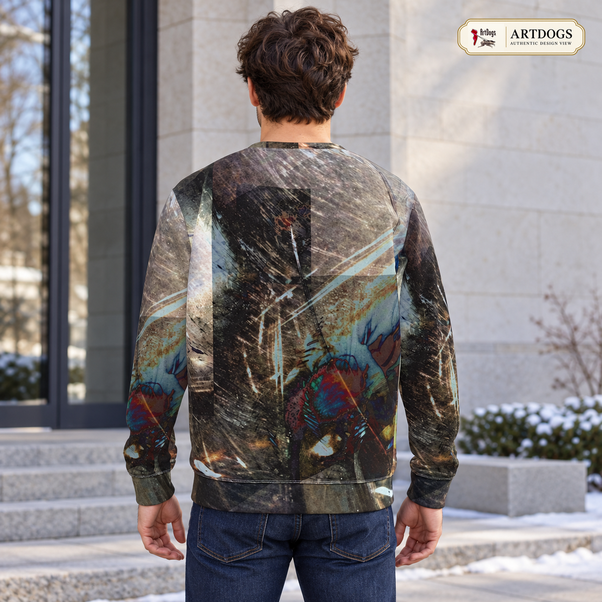 Peacock Unisex Sweatshirt — Authentic Design View — Back
