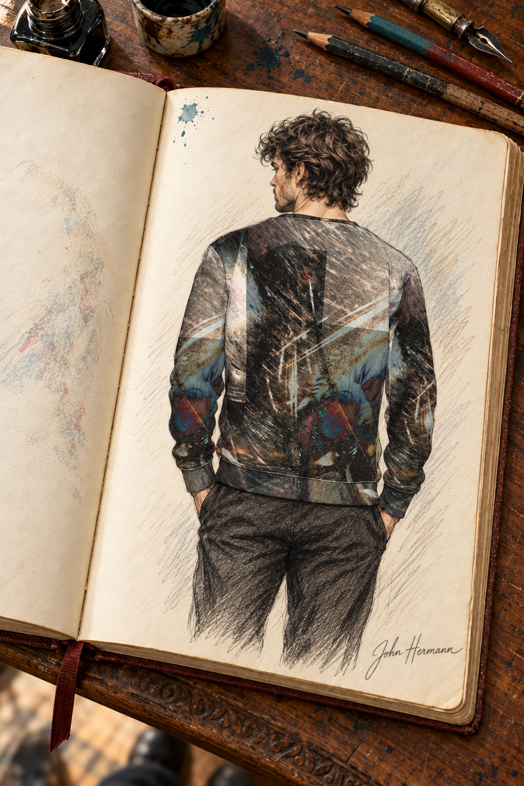 Peacock Unisex Sweatshirt — Handbook — Back