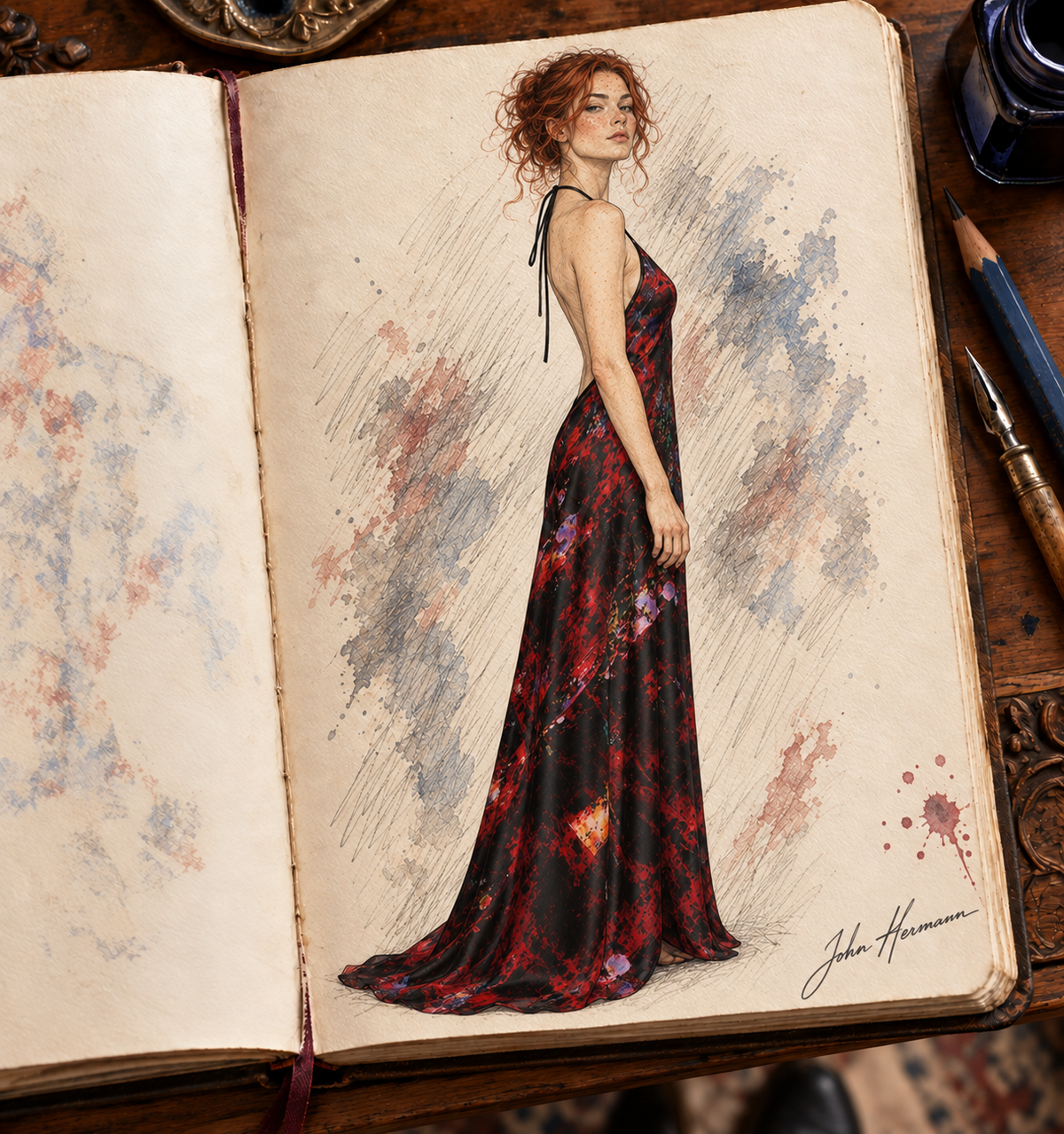 Resolving Ire Halterneck backless dress — Handbook right profile