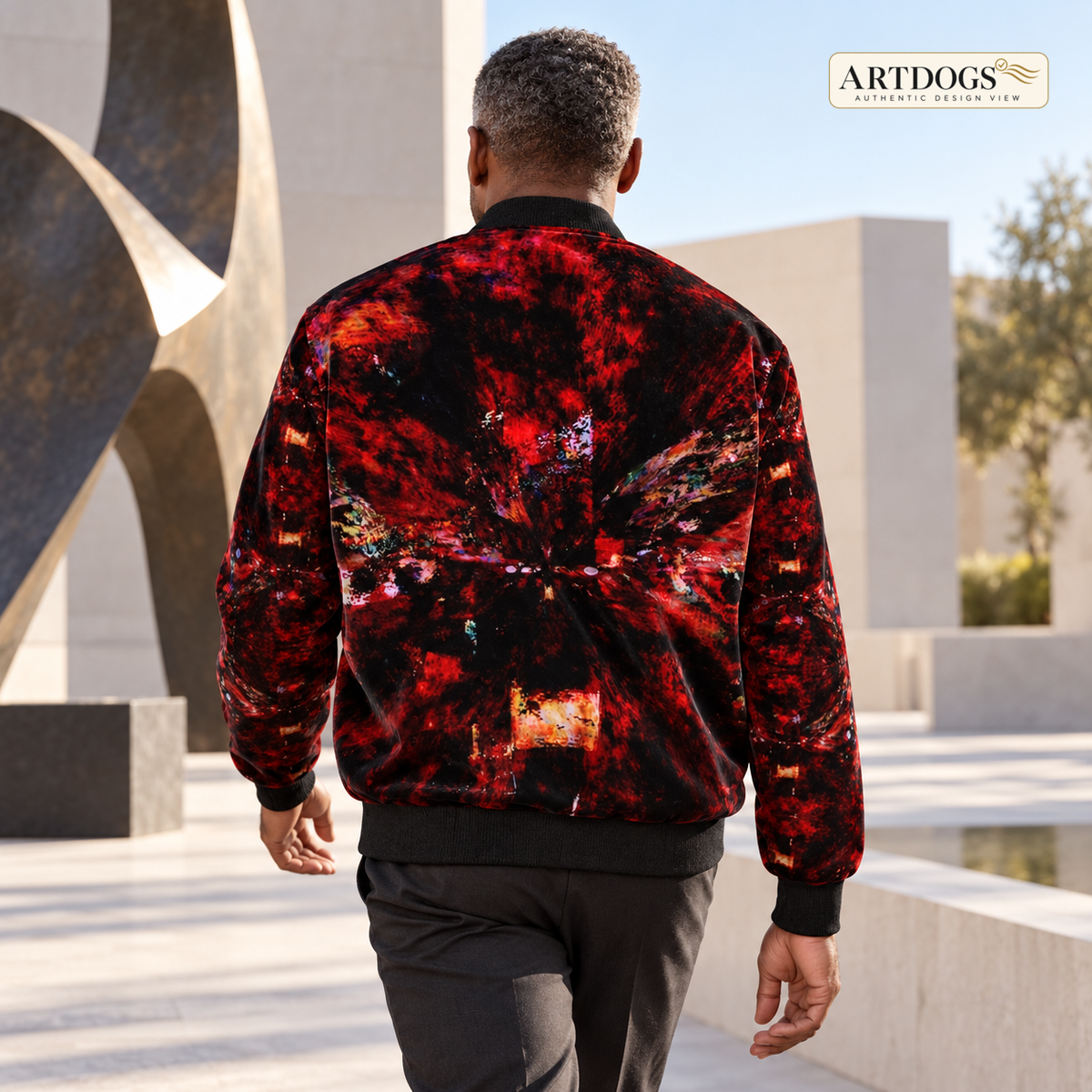 Resolving Ire men's bomber jacket Authentic Design View back