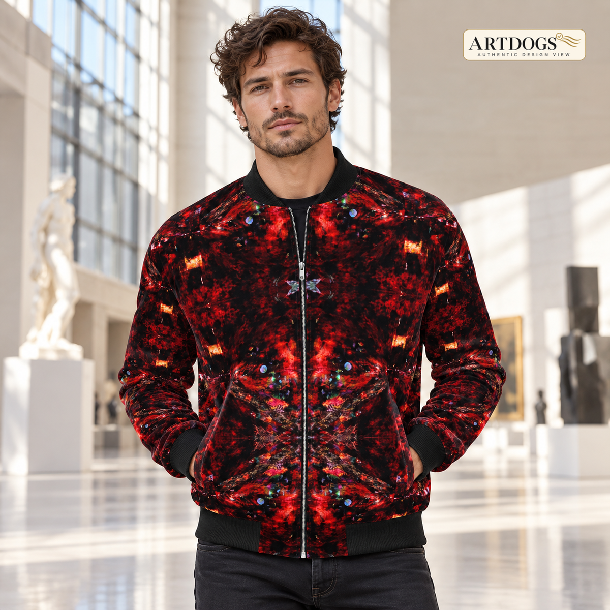 Resolving Ire men's bomber jacket Authentic Design View front