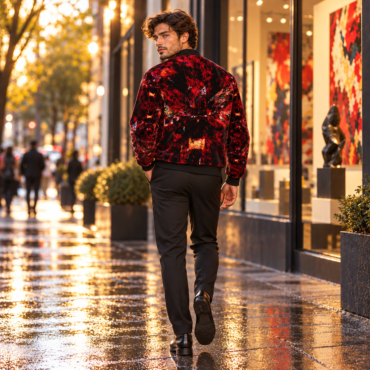 Resolving Ire men's bomber jacket back fashion view