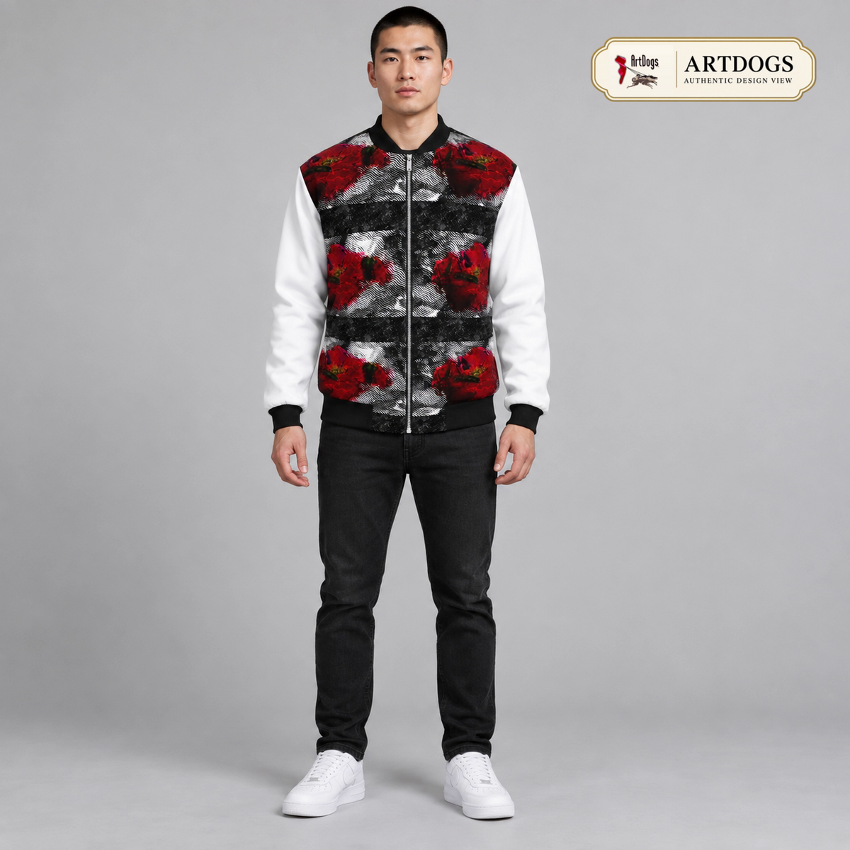 Rose of Pain and Joy 2 Men's Bomber Jacket — Authentic Design View front