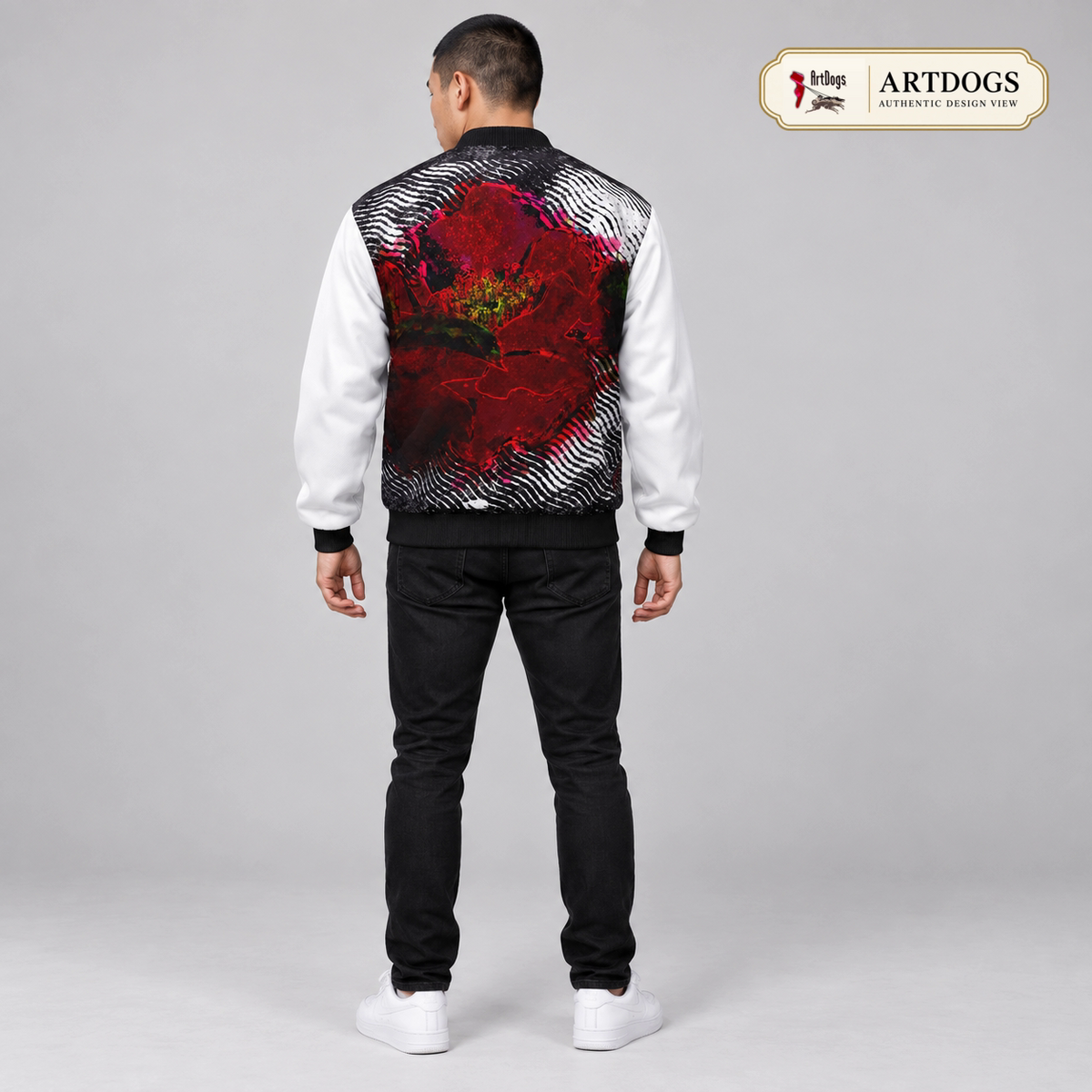 Rose of Pain and Joy 2 Men's Bomber Jacket — Authentic Design View back