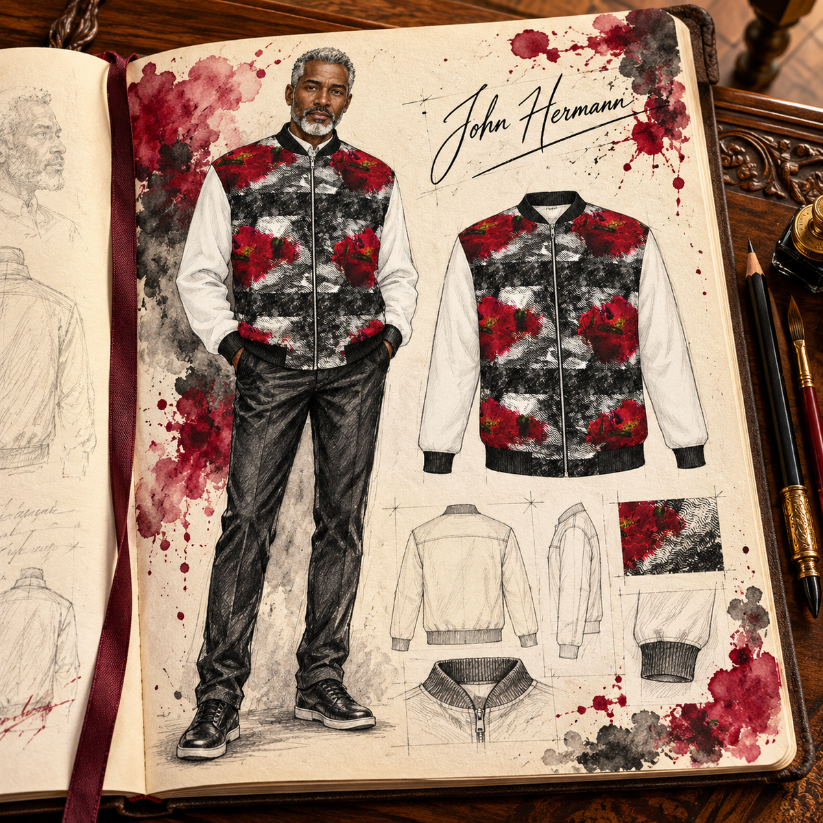 Rose of Pain and Joy 2 Men's Bomber Jacket — Handbook front view