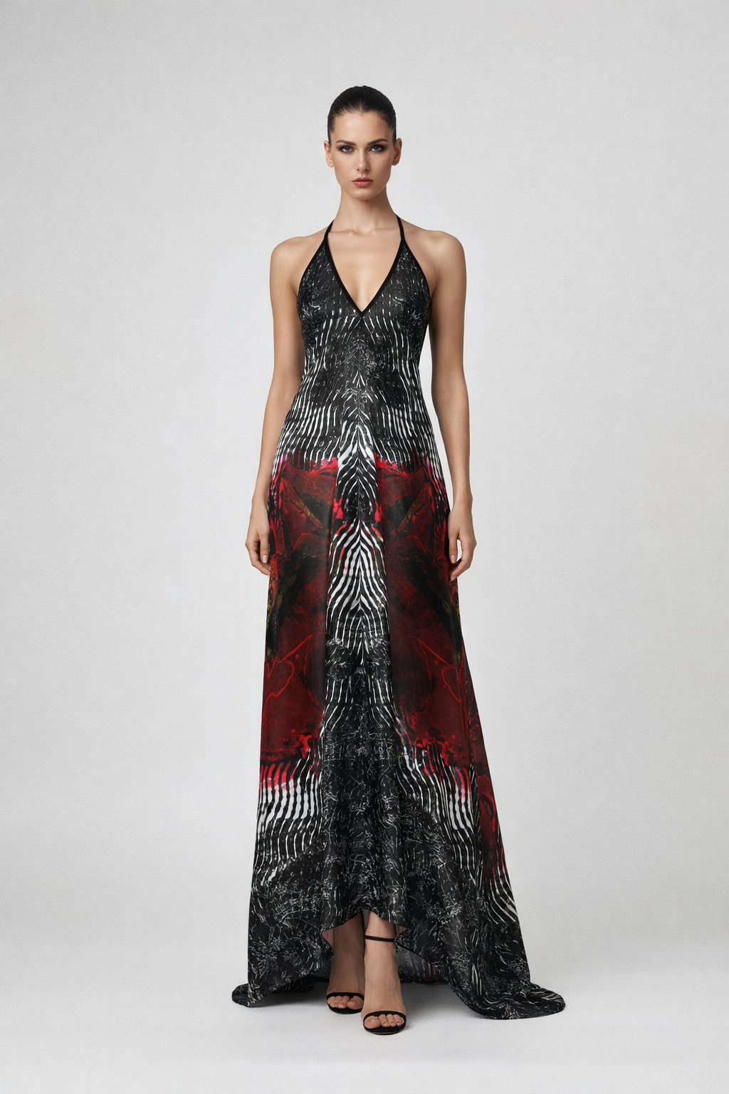 Rose of Pain and Joy Halterneck backless dress