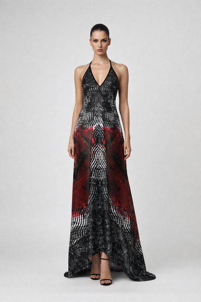 Rose of Pain and Joy Halterneck backless dress