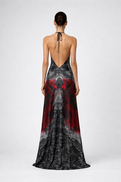 Rose of Pain and Joy Halterneck backless dress