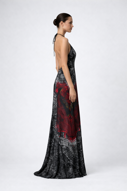 Rose of Pain and Joy Halterneck backless dress
