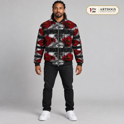 Rose of Pain and Joy Men's Bomber Jacket — Authentic Design View front