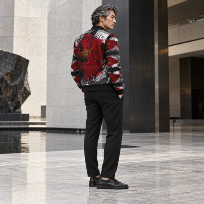 Rose of Pain and Joy Men's Bomber Jacket — photorealistic fashion right view