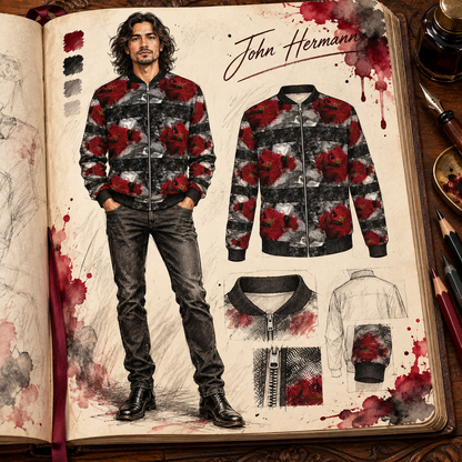 Rose of Pain and Joy Men's Bomber Jacket — Handbook front view