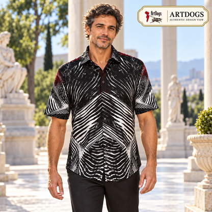 Spirit of Flight 2 mens short sleeve shirt — Authentic Design View — Front; original artwork by John Robert Hermann.