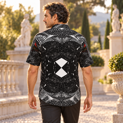 Spirit of Flight 2 mens short sleeve shirt — Conventional fashion — Fashion back; original artwork by John Robert Hermann.