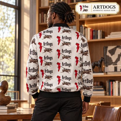 Spirit of Flight 3 Men's Reversible Silk Bomber Jacket — Authentic Design View side B back