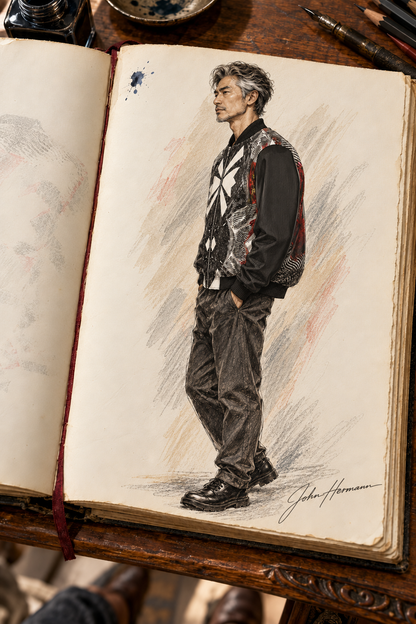 Spirit of Flight 3 Men's Reversible Silk Bomber Jacket — Handbook side A left view
