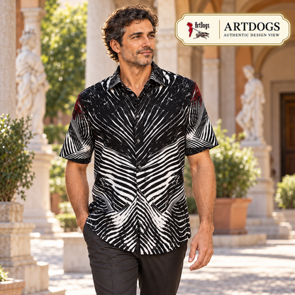 Spirit of Flight 3 mens short sleeve shirt — Authentic Design View — Alternate front; original artwork by John Robert Hermann.